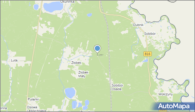 mapa Gajówka Żłobek, Gajówka Żłobek na mapie Targeo